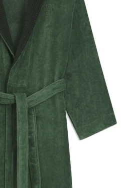 Cotton velvet dressing gown with Double B monogram