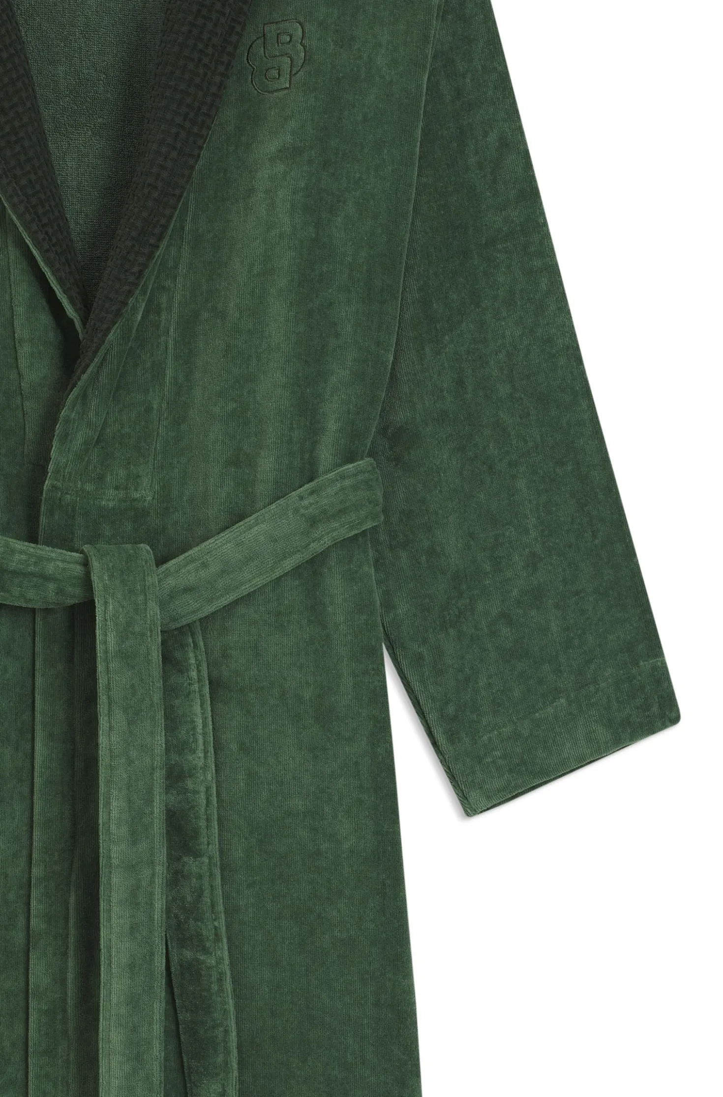 Cotton velvet dressing gown with Double B monogram