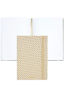 Cream A5 notebook with monogram pattern