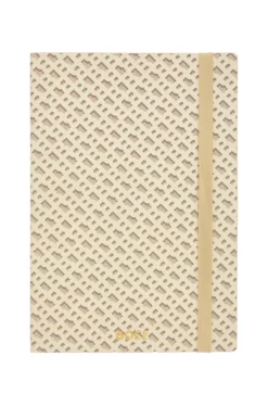 Cream A5 notebook with monogram pattern