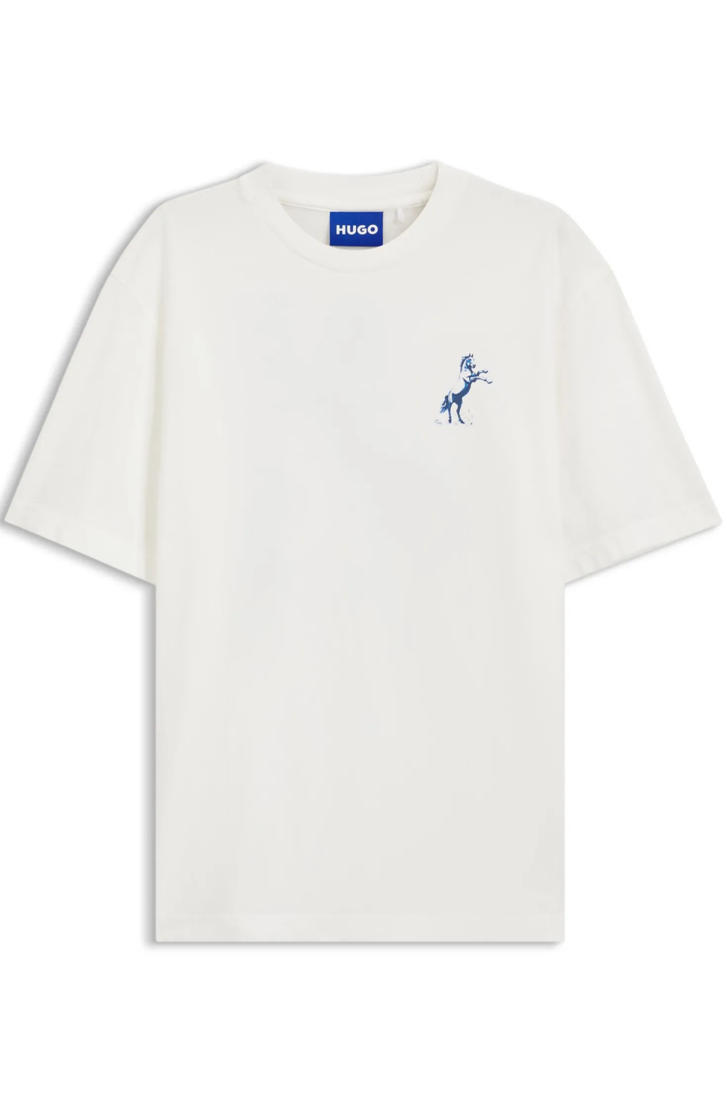 Crew-neck cotton T-shirt with desert print