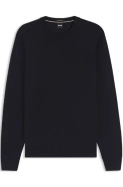 Crew-neck sweater crafted from virgin wool