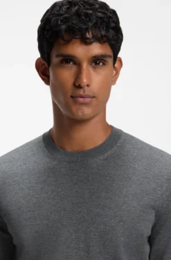 Crew-neck sweater crafted from virgin wool