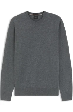 Crew-neck sweater crafted from virgin wool