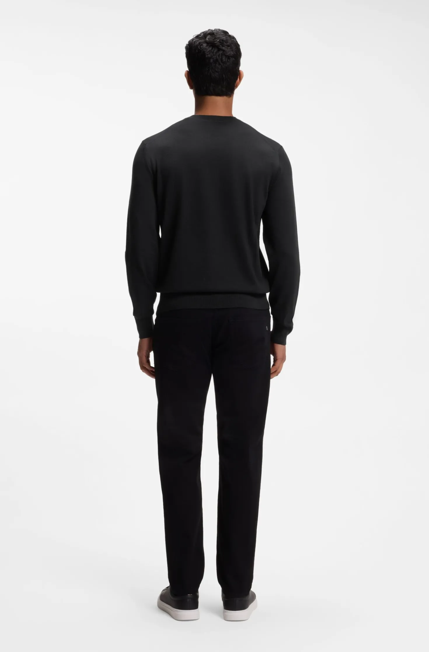 Crew-neck sweater crafted from virgin wool