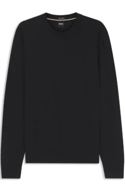 Crew-neck sweater crafted from virgin wool