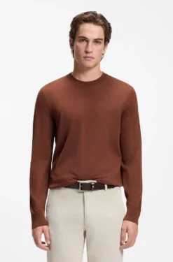 Crew-neck sweater crafted from virgin wool