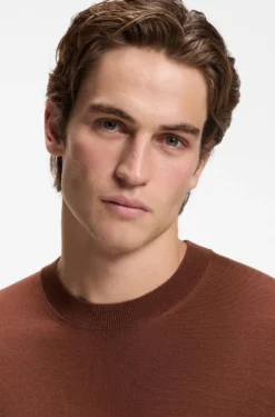 Crew-neck sweater crafted from virgin wool