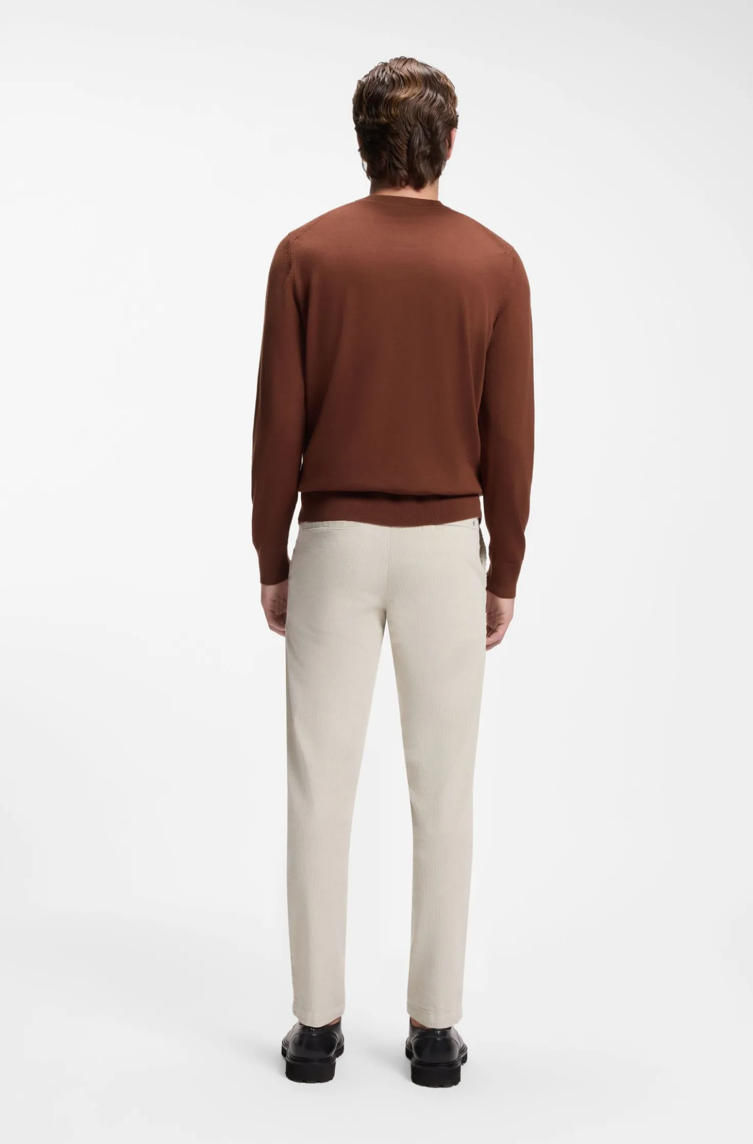 Crew-neck sweater crafted from virgin wool