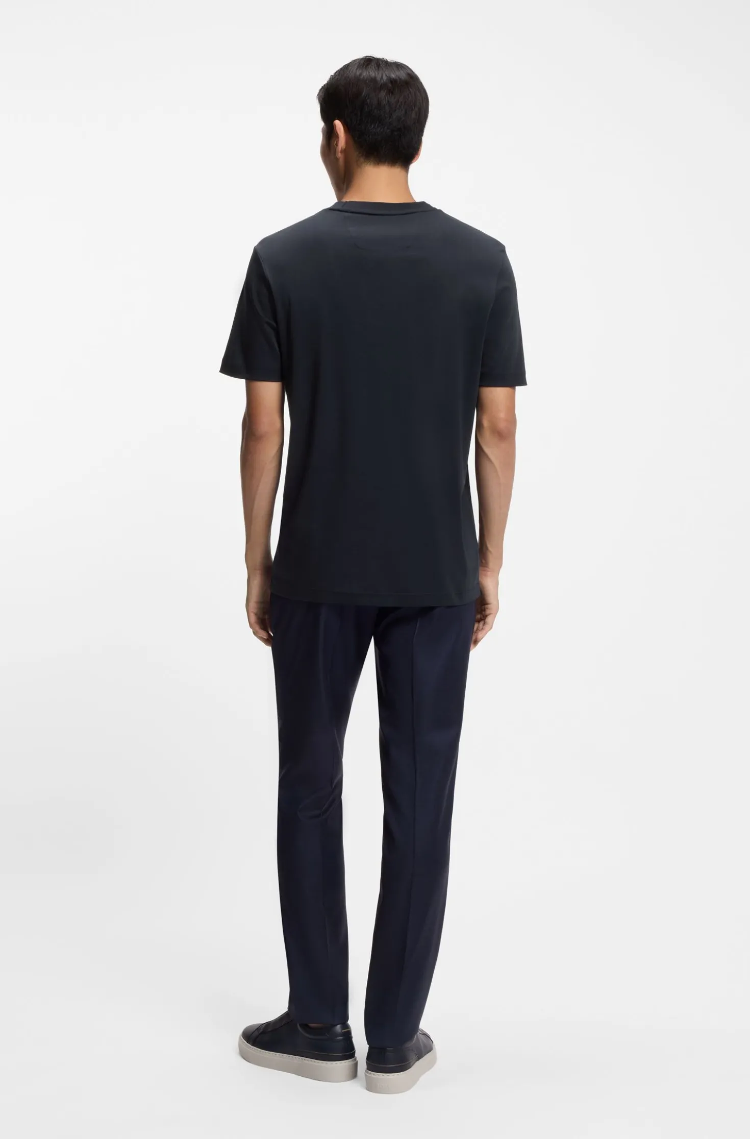 Crew-neck T-shirt in mercerised Supima cotton