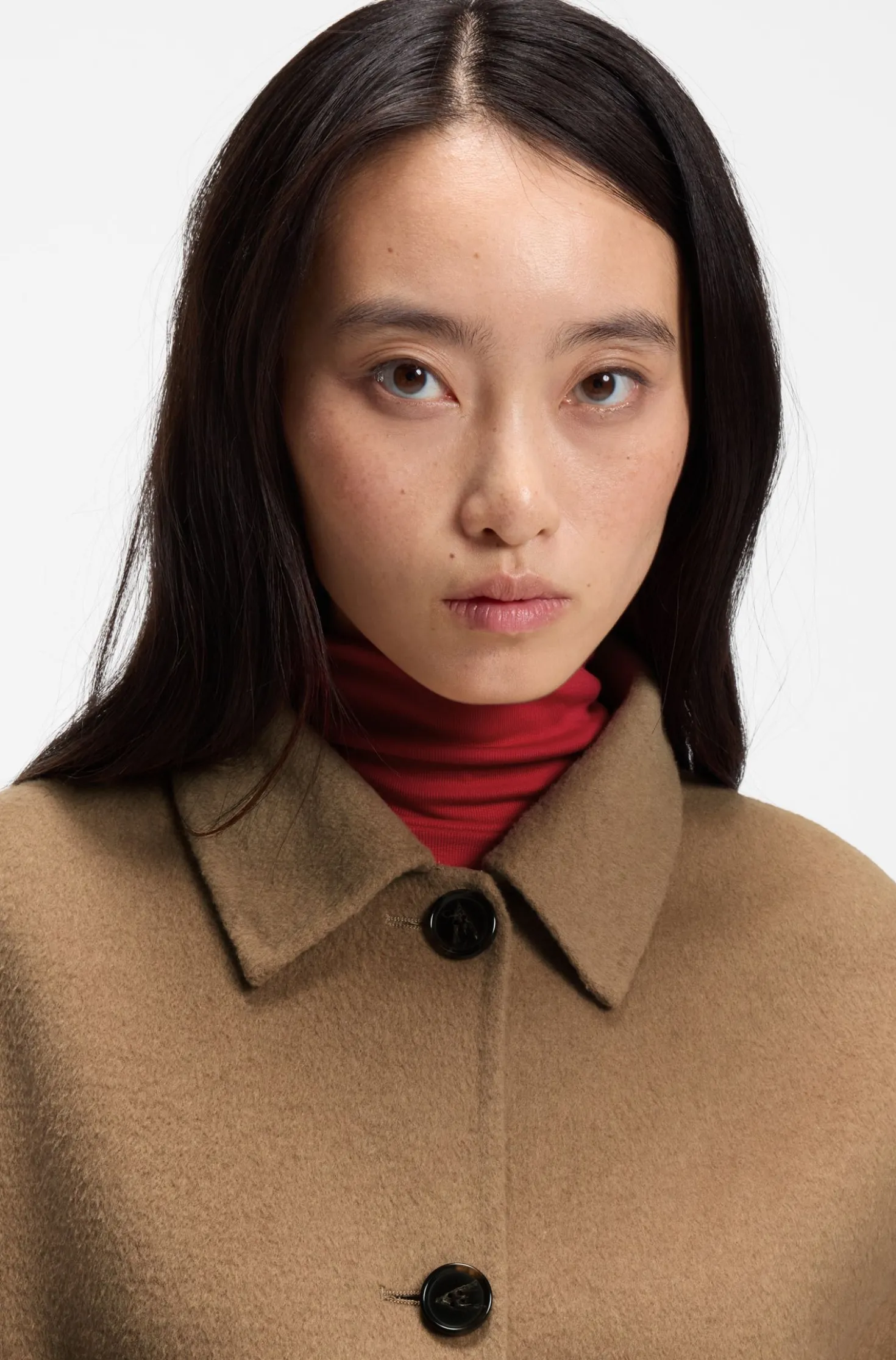 Cropped oversized-fit jacket with detachable scarf