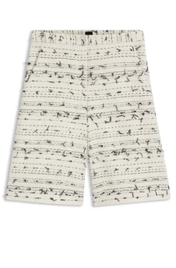 Cropped relaxed-fit trousers in striped cotton-blend tweed