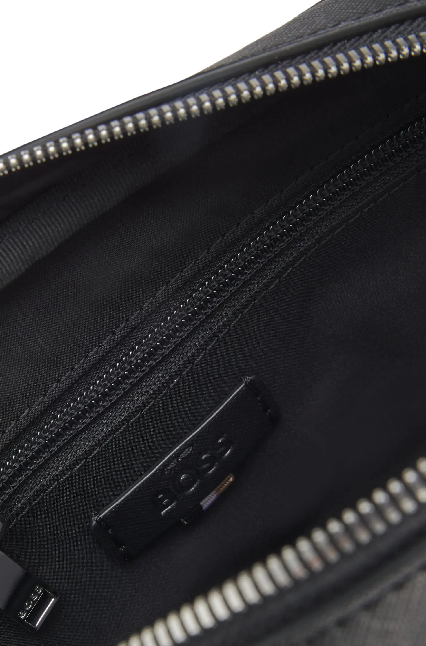 Crossbody bag with silver-tone logo lettering