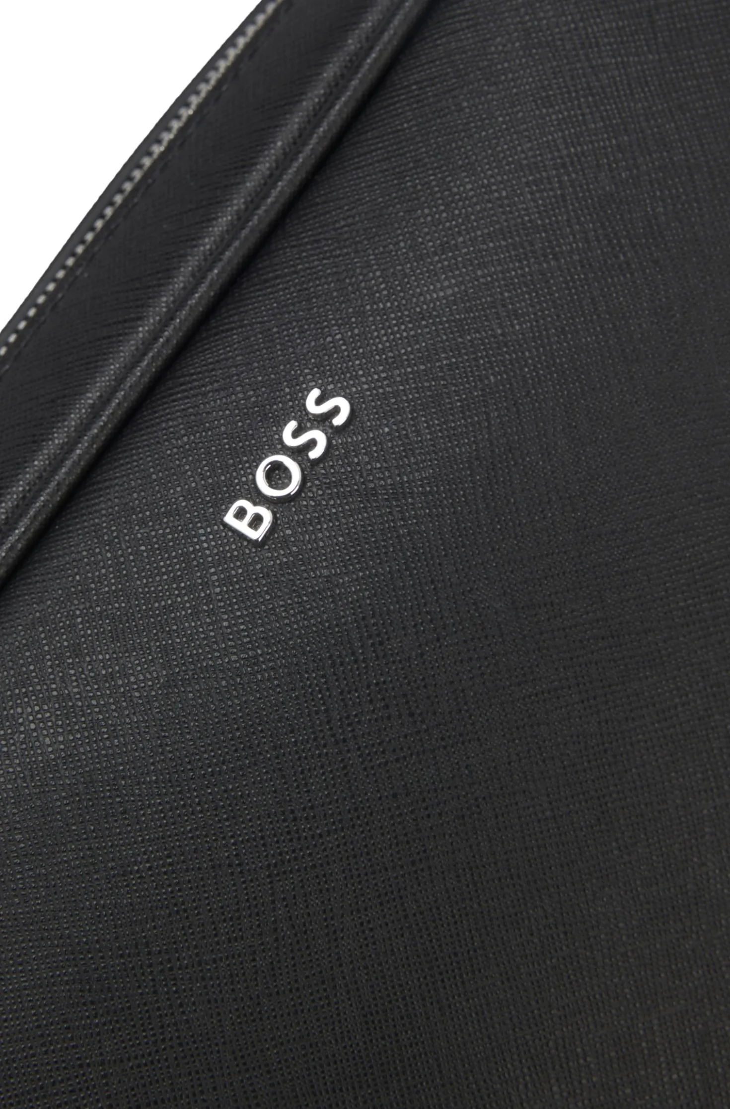 Crossbody bag with silver-tone logo lettering