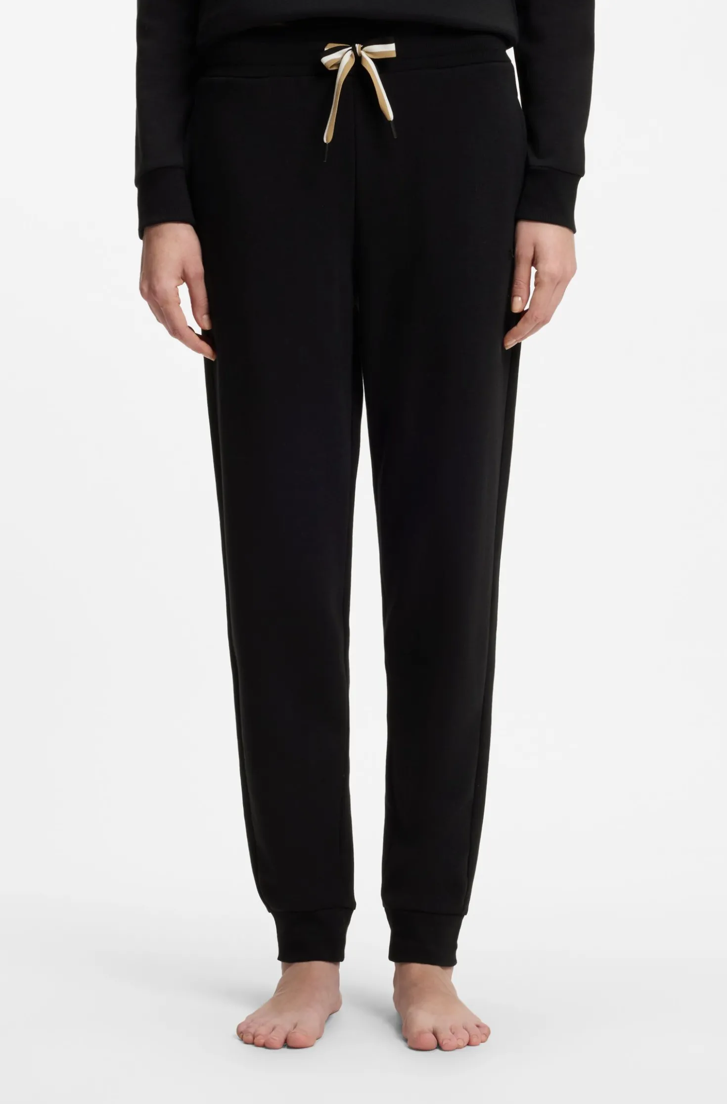 Cuffed tracksuit bottoms with signature-stripe drawcord