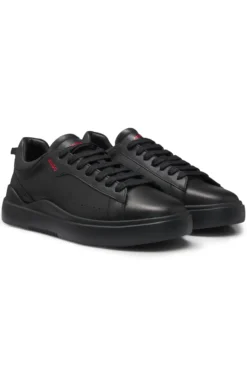 Cupsole trainers in leather with red logo details