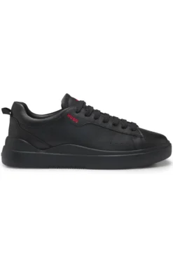Cupsole trainers in leather with red logo details