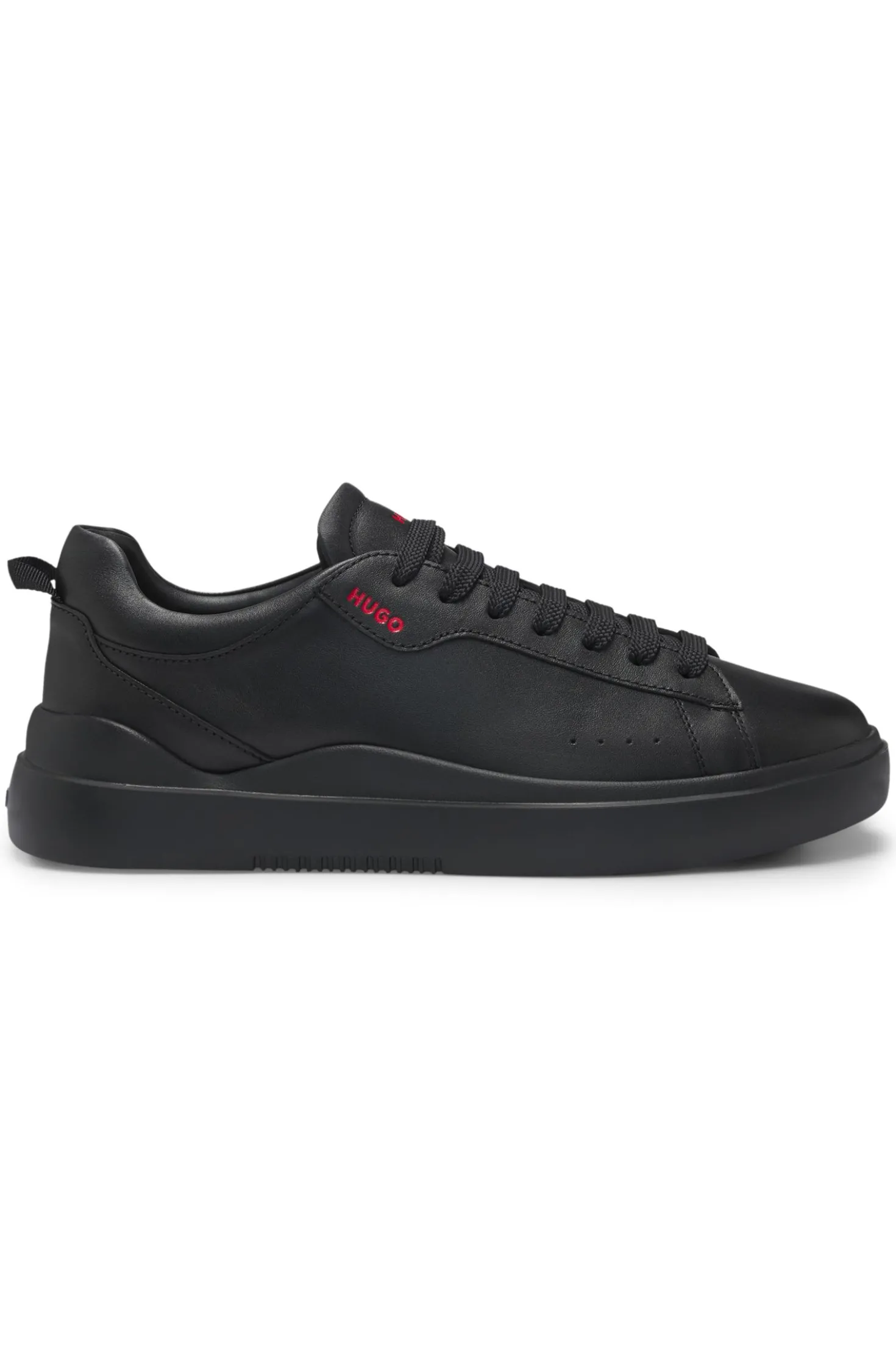 Cupsole trainers in leather with red logo details