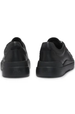 Cupsole trainers in leather with red logo details