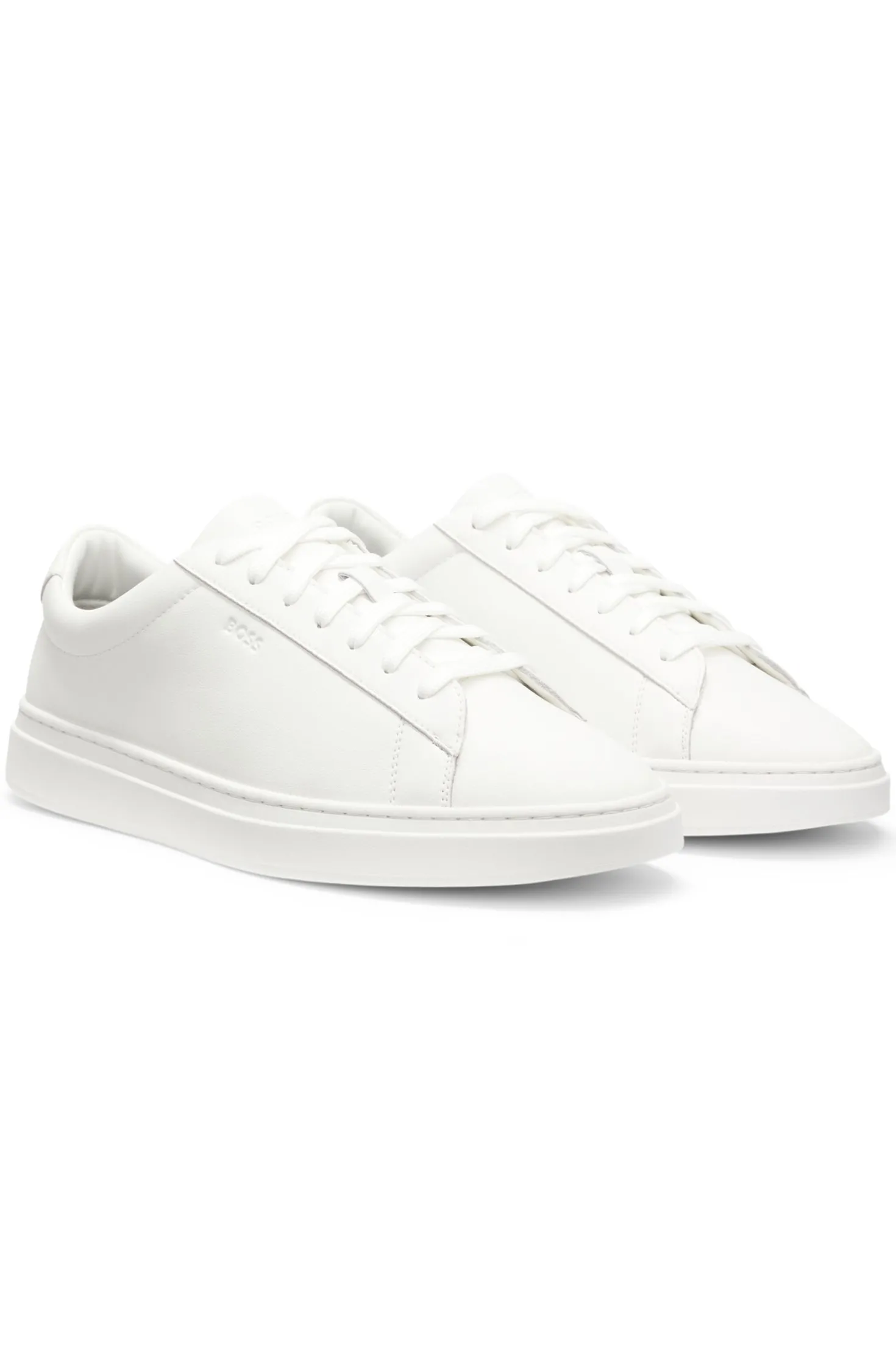 Cupsole trainers in leather with signature-stripe stitching