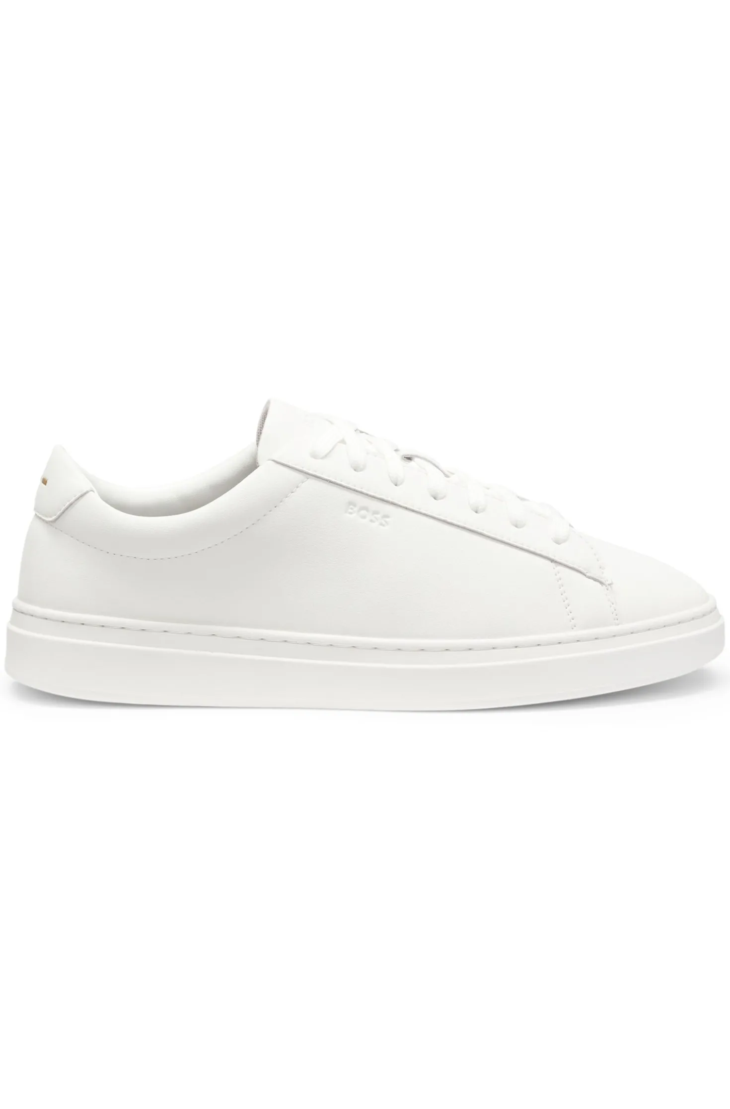 Cupsole trainers in leather with signature-stripe stitching