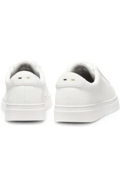Cupsole trainers in leather with signature-stripe stitching