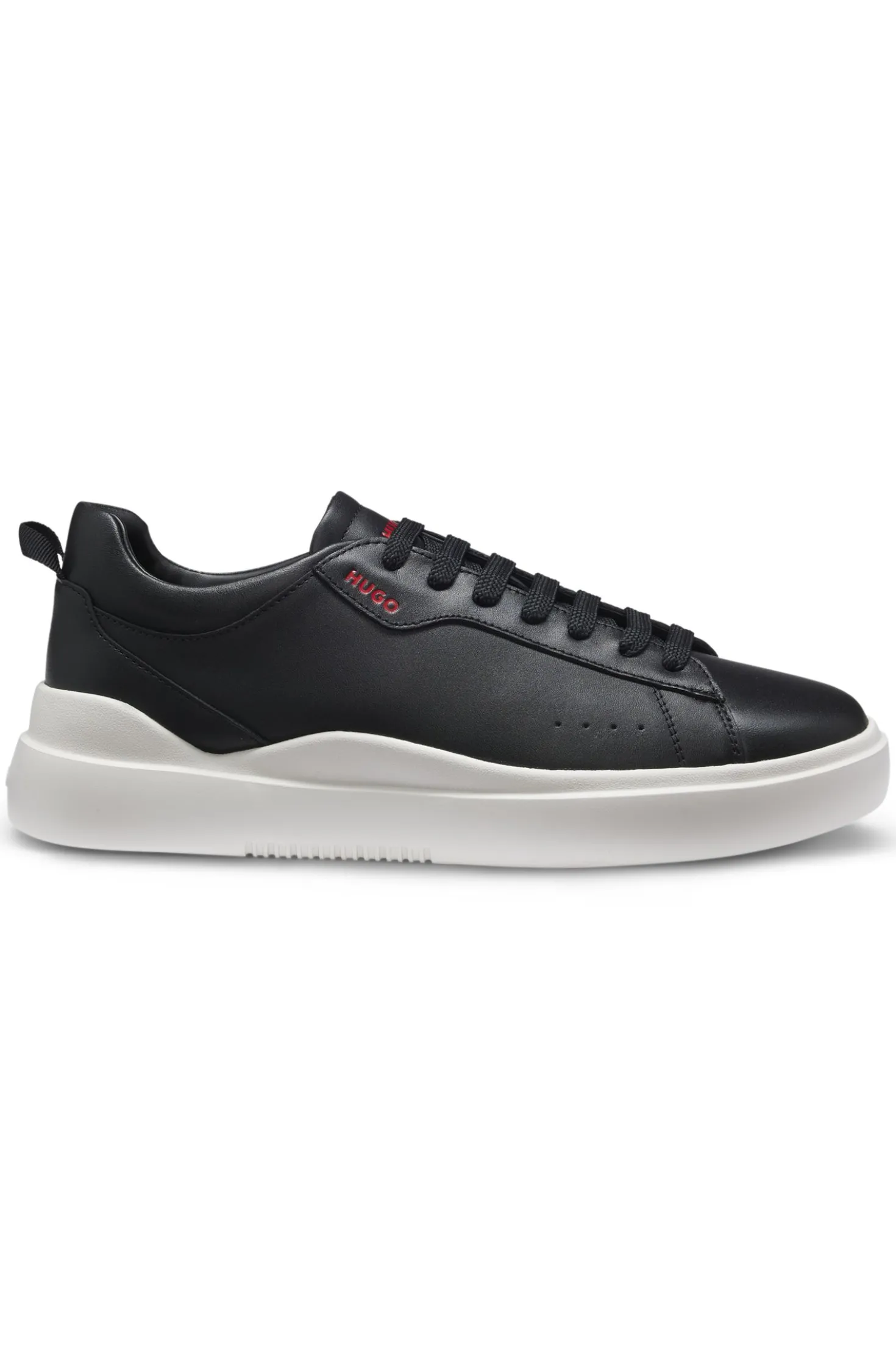 Cupsole trainers in leather with red logo details
