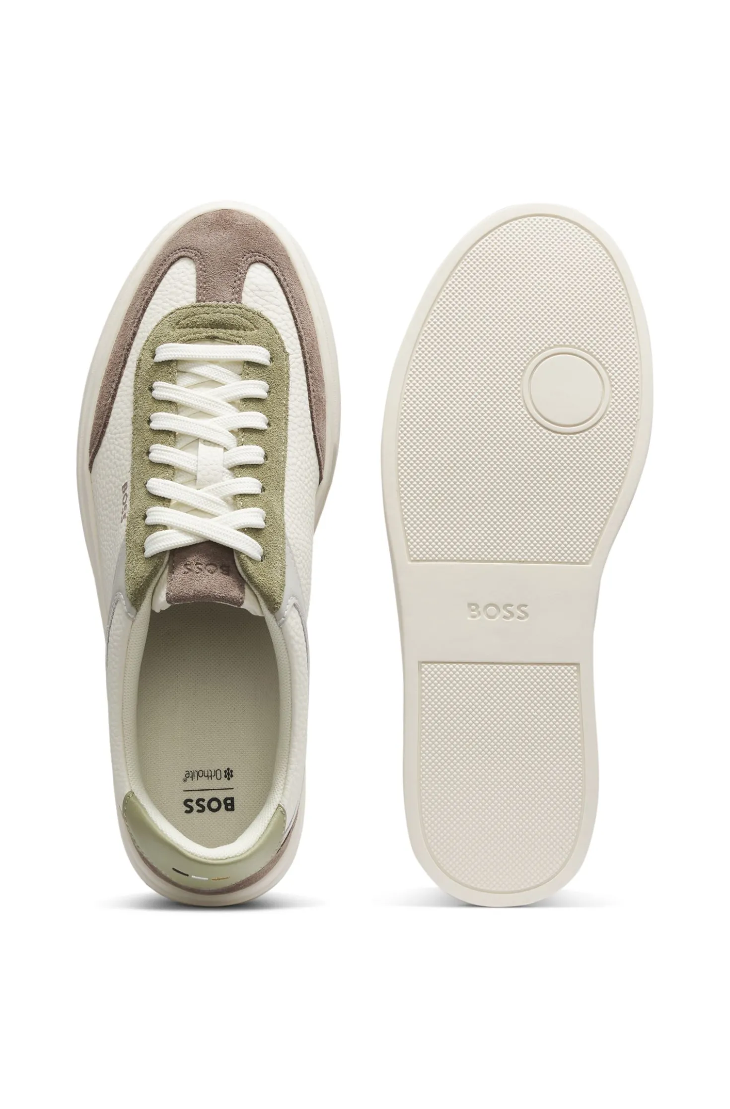 Cupsole trainers in leather with suede trims