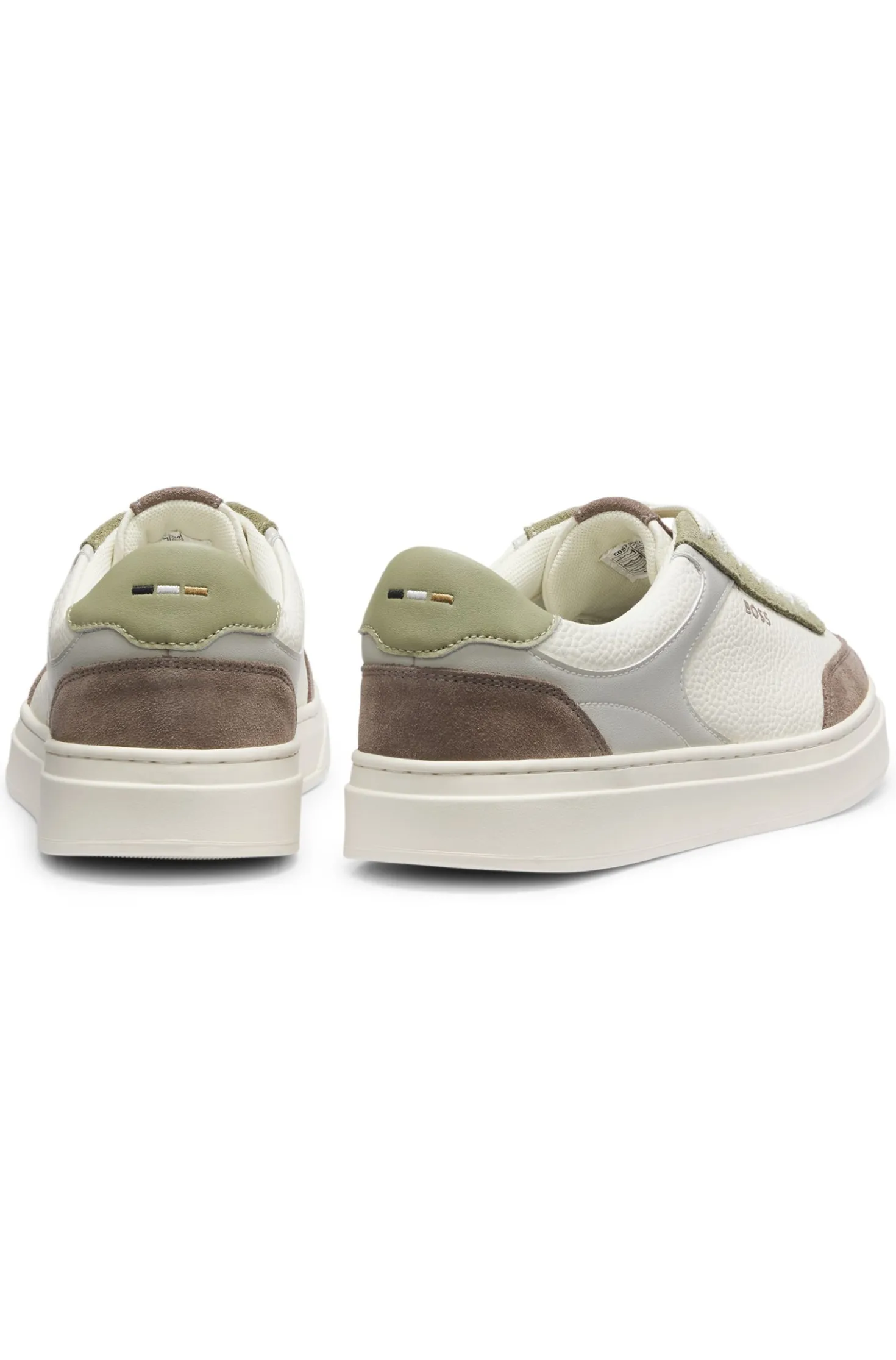 Cupsole trainers in leather with suede trims