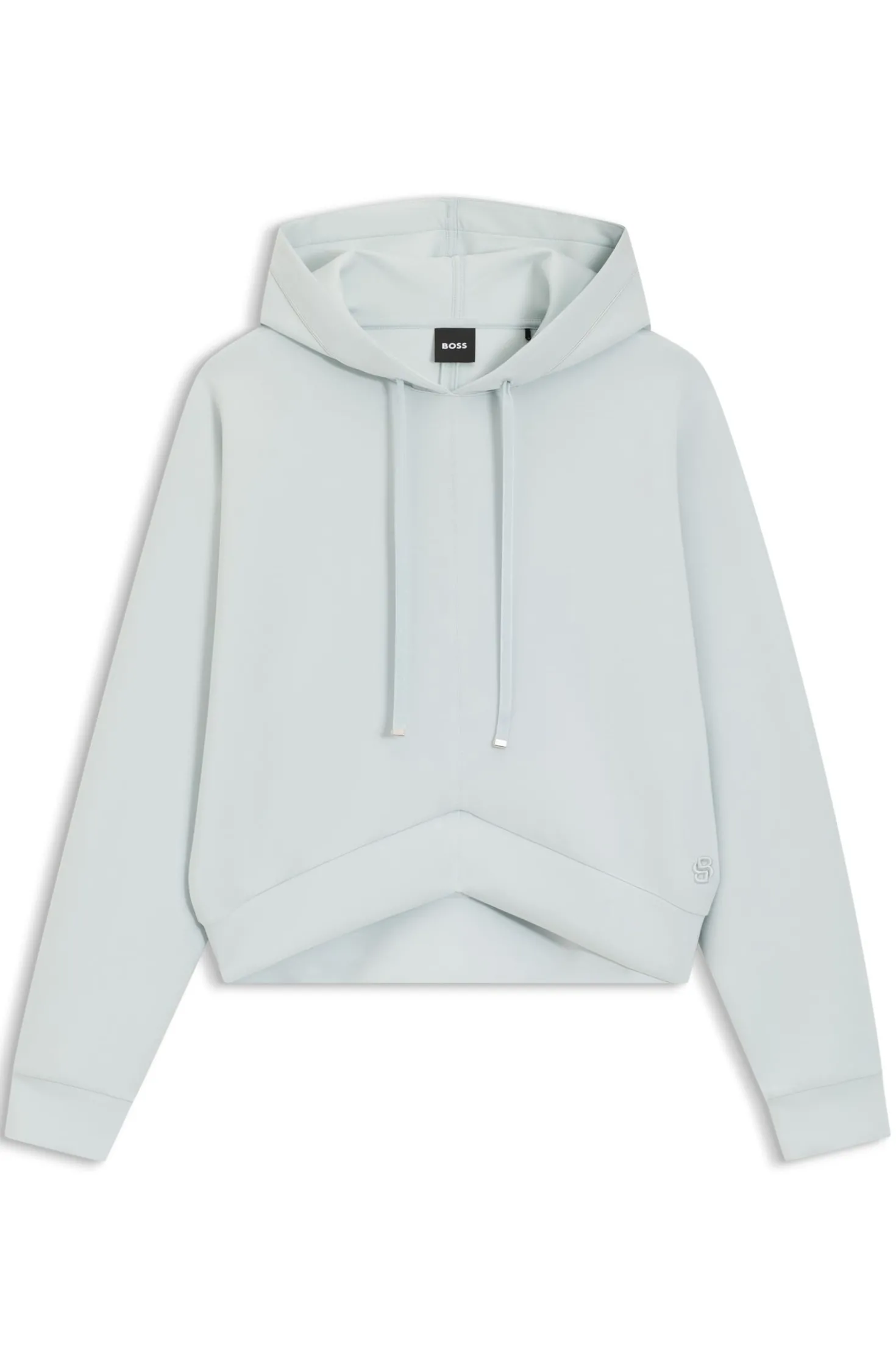 Curved-hem hoodie with Double B monogram