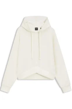 Curved-hem hoodie with Double B monogram