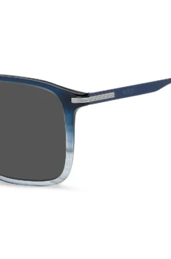 Degradé-blue sunglasses with striped detail