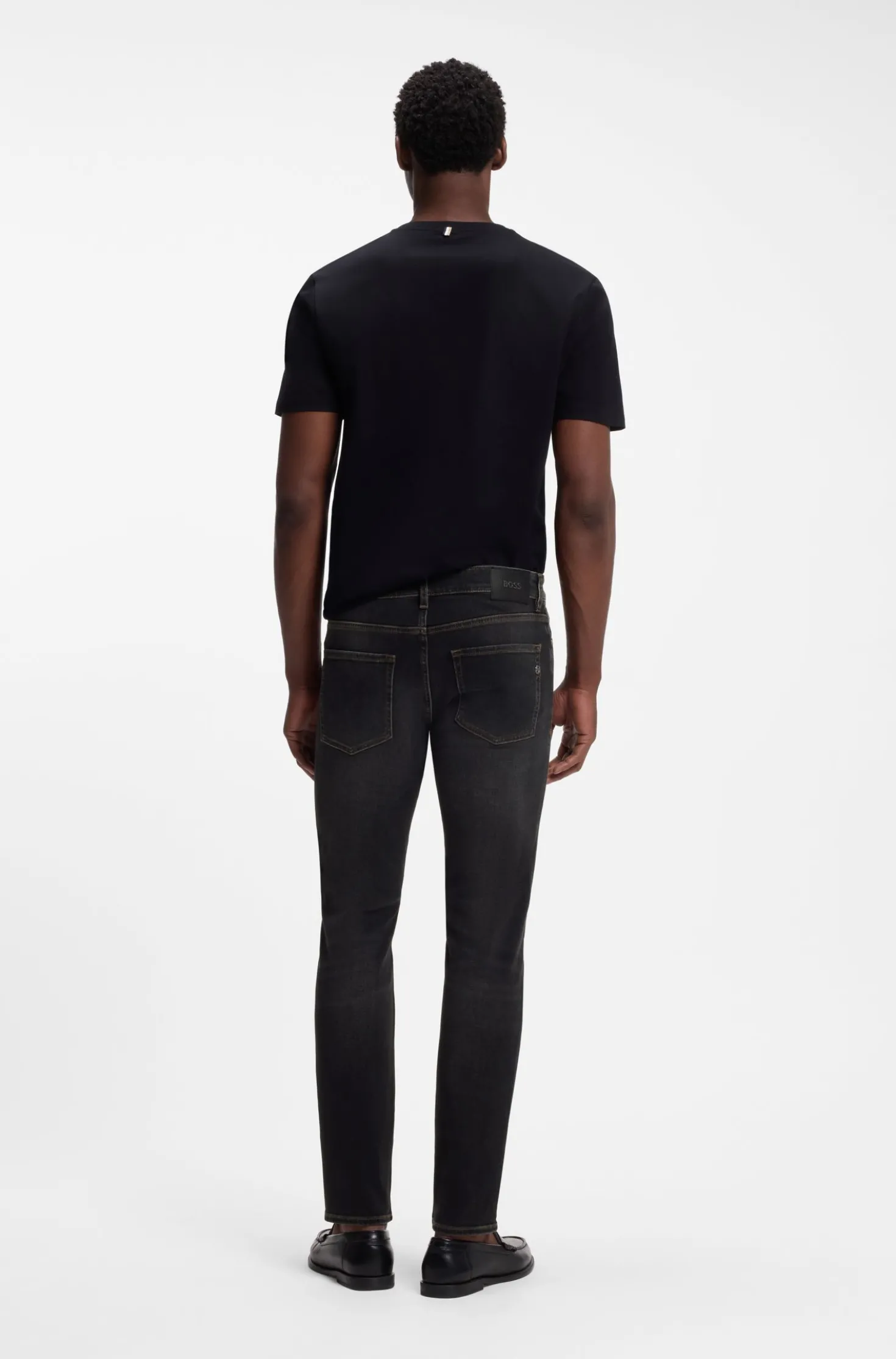 Delaware Slim-fit black jeans in stretch cotton blend
