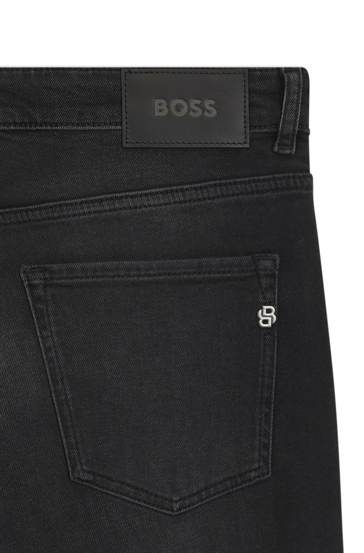 Delaware slim-fit jeans in black comfort-stretch denim