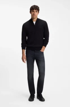 Delaware Slim-fit jeans in black super-soft Italian denim