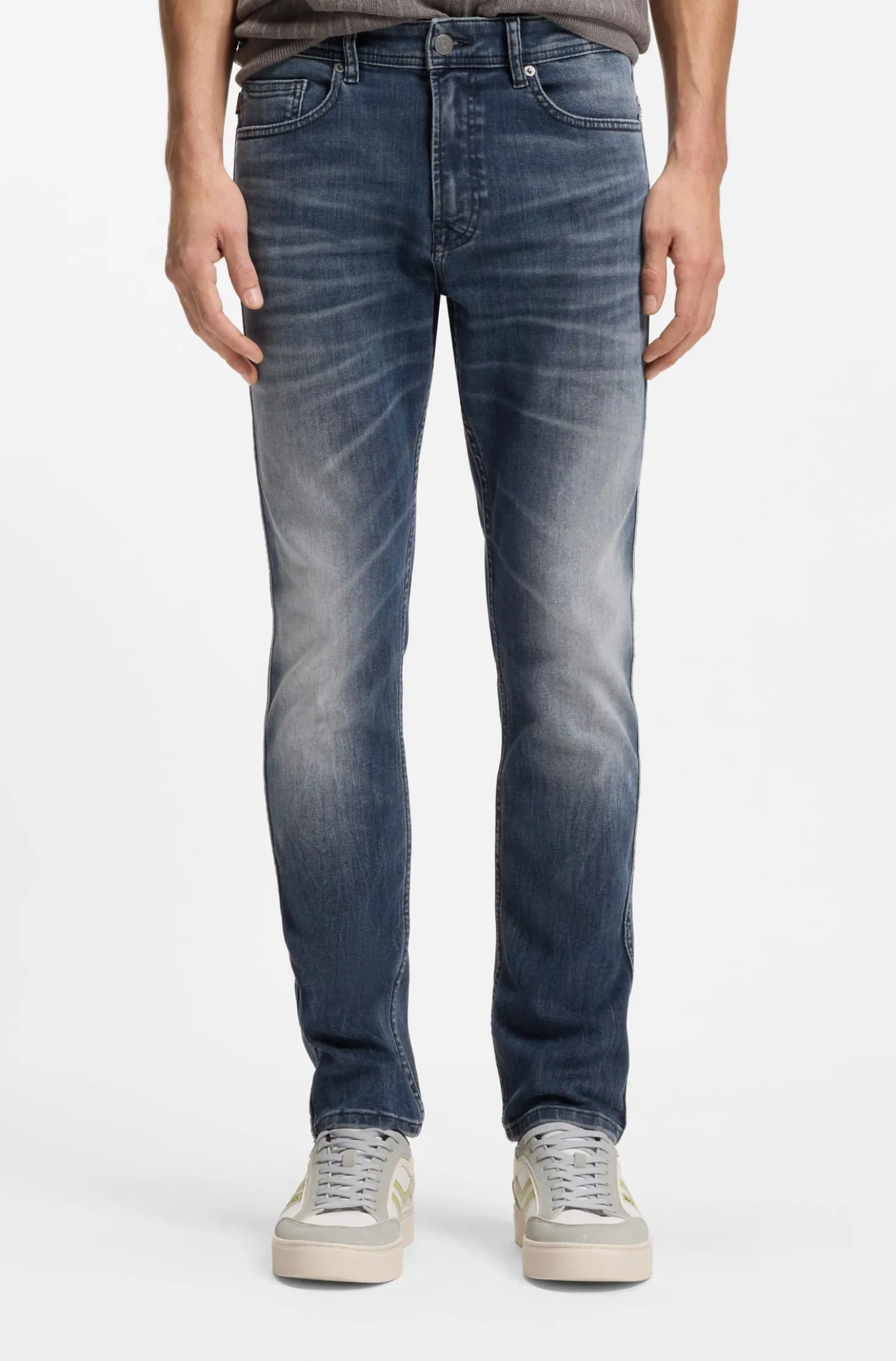 Delaware slim-fit jeans in blue-black stretch denim
