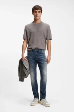 Delaware slim-fit jeans in blue-black stretch denim