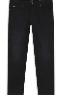 Delaware slim-fit jeans in deep-black stretch denim