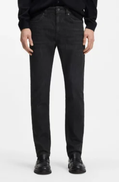 Delaware slim-fit jeans in grey wrinkle-resistant denim