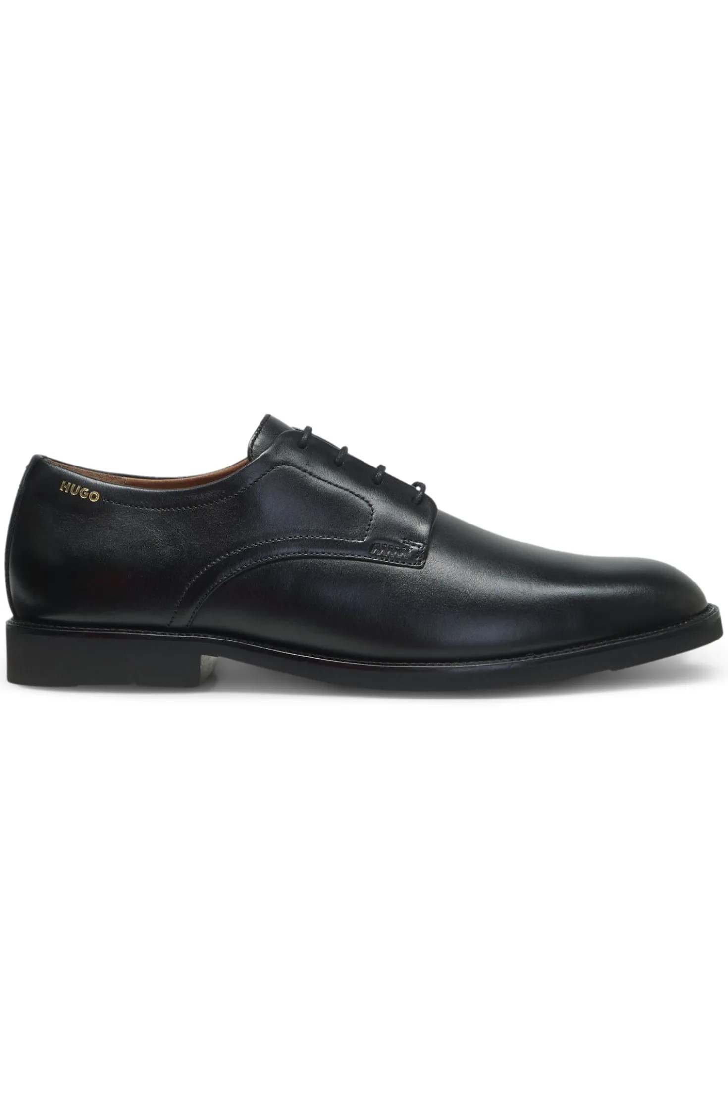 Derby shoes in smooth leather with embossed logo