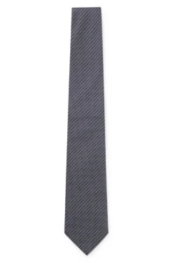 Diagonal-stripe tie in Italian-made silk jacquard