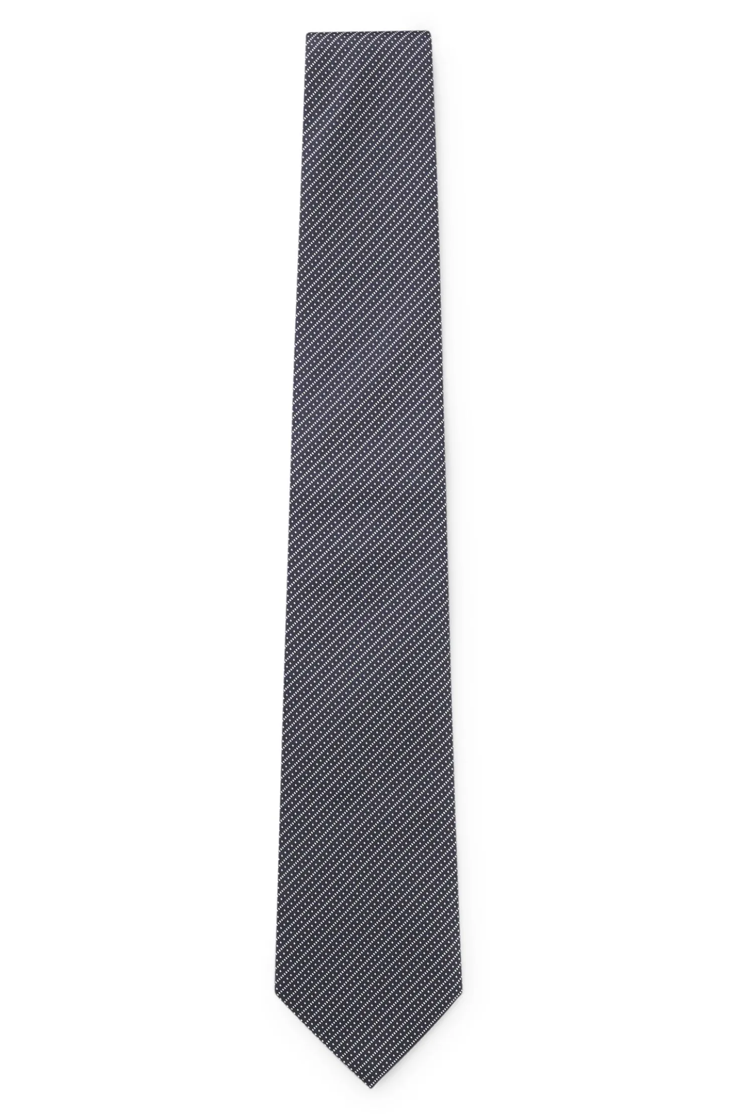 Diagonal-stripe tie in Italian-made silk jacquard