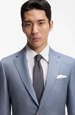 Diagonal-stripe tie in Italian-made silk jacquard