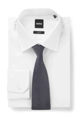 Diagonal-stripe tie in Italian-made silk jacquard