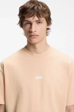 Dip-dyed logo T-shirt in cotton jersey