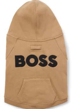 Dog hoodie in a cotton blend with contrast logo