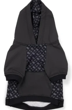 Dog hoodie with monogram pattern