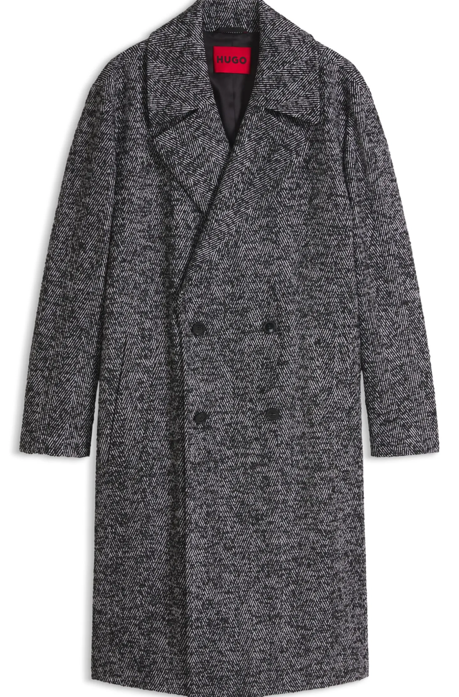 Double-breasted coat in a virgin wool blend