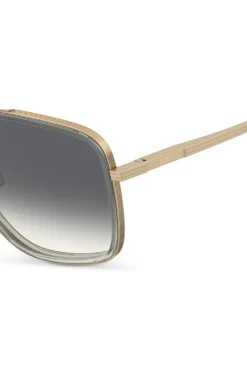 Double-bridge sunglasses with gold-tone effect