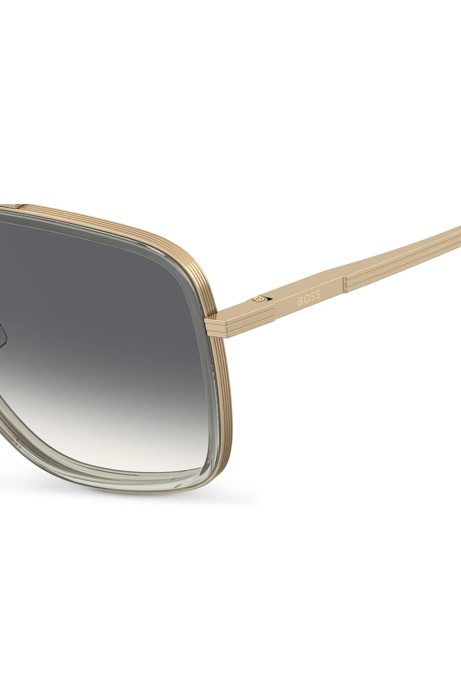 Double-bridge sunglasses with gold-tone effect
